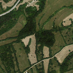 Satellite imagery of Lipica, boundary stone, IT