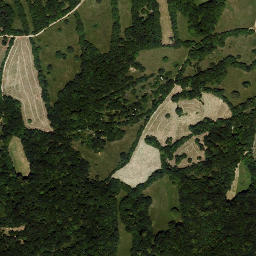 Satellite imagery of Lipica, boundary stone, IT