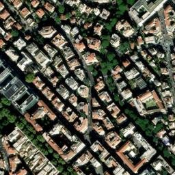 Satellite imagery of Basilica s. Nicomedis foris Porta Nomentana (approximate location of the former medieval church built over the catacombs of Saint Nicomedes), IT
