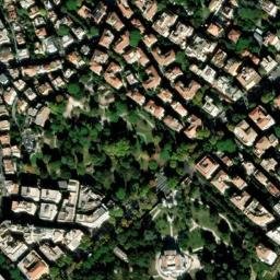 Satellite imagery of Basilica s. Nicomedis foris Porta Nomentana (approximate location of the former medieval church built over the catacombs of Saint Nicomedes), IT