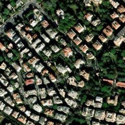 Satellite imagery of Basilica s. Nicomedis foris Porta Nomentana (approximate location of the former medieval church built over the catacombs of Saint Nicomedes), IT