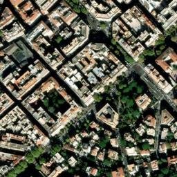 Satellite imagery of Basilica s. Nicomedis foris Porta Nomentana (approximate location of the former medieval church built over the catacombs of Saint Nicomedes), IT