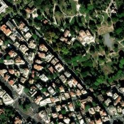 Satellite imagery of Basilica s. Nicomedis foris Porta Nomentana (approximate location of the former medieval church built over the catacombs of Saint Nicomedes), IT