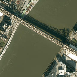 Satellite imagery of Roosevelt Island Smallpox Hospital, US