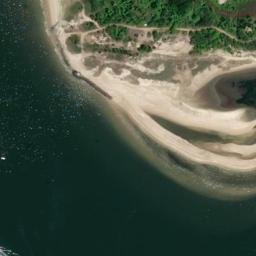 Satellite imagery of Sandy Hook Point, US