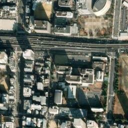 Satellite imagery of Osaka Castle, JP