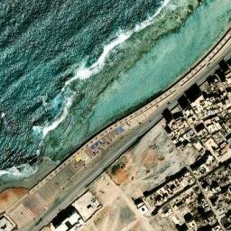 Satellite imagery of Ra’s Khuraybīsh, LY