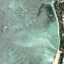 Satellite imagery of Assault Beaches BLUE 4th Marines Division WW2, MP