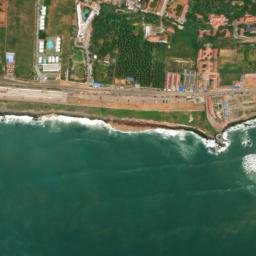 Satellite imagery of Cape Comorin, IN