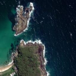 Satellite imagery of Seal Rocks, AU