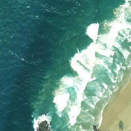 Satellite imagery of Cape Reinga / Te Rerenga Wairua, NZ
