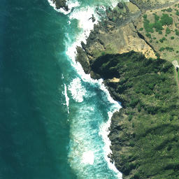 Satellite imagery of Cape Reinga / Te Rerenga Wairua, NZ