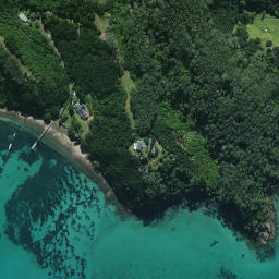Satellite imagery of Captain Cook's Anchorage, NZ