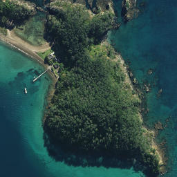 Satellite imagery of Captain Cook's Anchorage, NZ