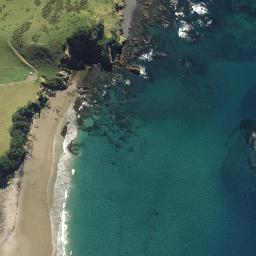 Satellite imagery of Awarua Rock, NZ