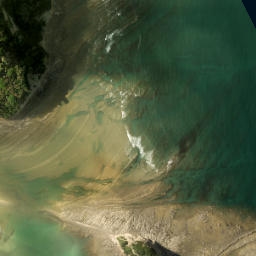 Satellite imagery of Waiwera Bluff, NZ