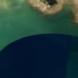 Satellite imagery of Waiwera Bluff, NZ
