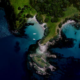 Satellite imagery of Ururaha Point, NZ