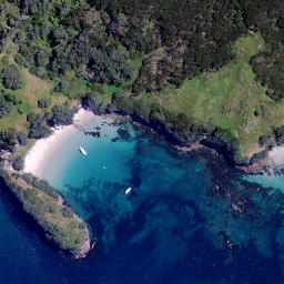 Satellite imagery of Motutaika Point, NZ
