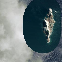 Satellite imagery of Gannet Rock, NZ