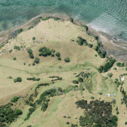Satellite imagery of Taratara Point (Cake Island), NZ