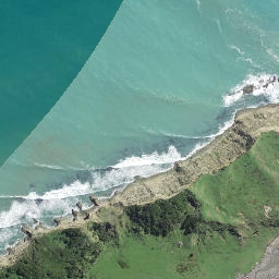 Satellite imagery of Cooks Landing Place 1769, NZ