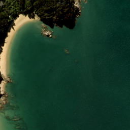 Satellite imagery of Split Apple Rock, NZ