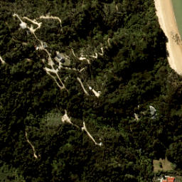 Satellite imagery of Split Apple Rock, NZ