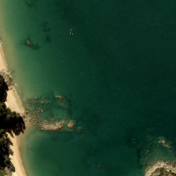 Satellite imagery of Split Apple Rock, NZ