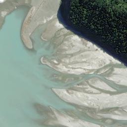 Satellite imagery of Waiho Bluff, NZ