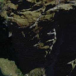 Satellite imagery of Bannister Precipices, NZ
