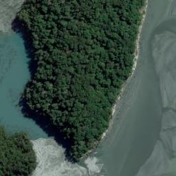 Satellite imagery of Sandy Bluff, NZ