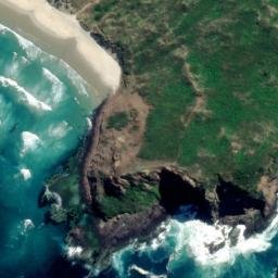 Satellite imagery of Gull Rocks, NZ