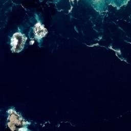 Satellite imagery of Gull Rocks, NZ