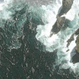 Satellite imagery of Column Rocks, NZ