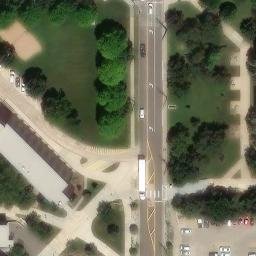 Sand Volleyball Court, Manhattan, KS — aerial view