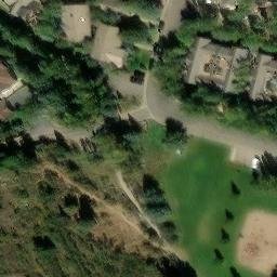 Sand Volleyball Court, Aspen, CO — aerial view