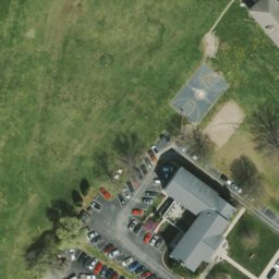 Sand Volleyball Court, Bloomington, IN — aerial view