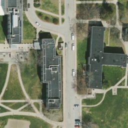Sand Volleyball Court, Bloomington, IN — aerial view