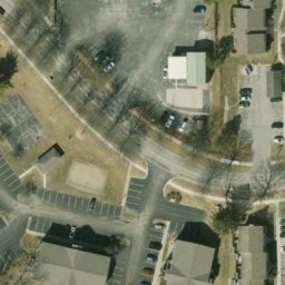 Sand Volleyball Court, Bloomington, IN — aerial view