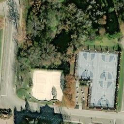 Sand Volleyball Court, Cincinnati, OH — aerial view