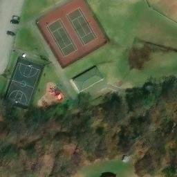 Sand Volleyball Court, Severn, MD — aerial view