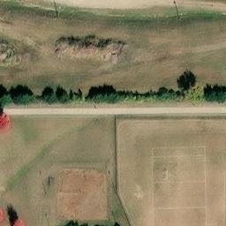 Sand Volleyball Court, KS — aerial view