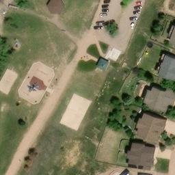 Sand Volleyball Court, Palmer Lake, CO — aerial view