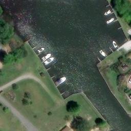Sand Volleyball Court, Lake Shore, MD — aerial view