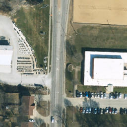 Sand Volleyball Court, Independence, MO — aerial view