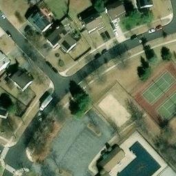 Sand Volleyball Court, Calverton, MD — aerial view