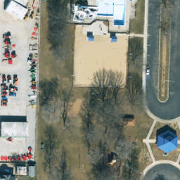 Sand Volleyball Court, Higginsville, MO — aerial view