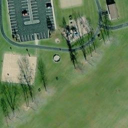 Sand Volleyball Court, OH — aerial view
