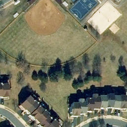 Sand Volleyball Court, Ashburn, VA — aerial view